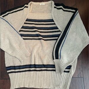 Beige Striped Sweater